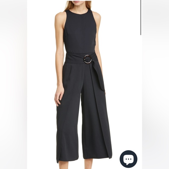 NWT Joie Mairead C Jumpsuit in Caviar Black Wide Leg Belted - Picture 5 of 13